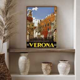 Vintage Verona Italy Travel Poster Italian Tourism Wall Art Print - thumbnail 3