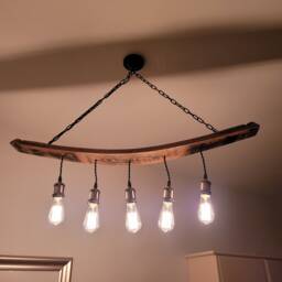 Rustic Whisky Barrel Chandelier Reclaimed Wood Farmhouse Lighting
