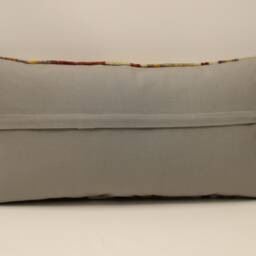 Vintage Turkish Kilim Pillow Cover, Wool Lumbar Cushion - 12x24 In - thumbnail 4