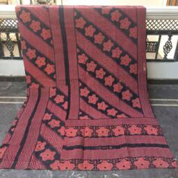 Vintage Indian Kantha Quilt Handmade Reversible Twin Throw - thumbnail 4