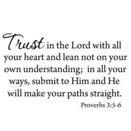 Trust in The Lord With All Your Heart #1 Version Lean Not On Own Understanding Bible Wall Decal Vwaq-2980 - thumbnail 2