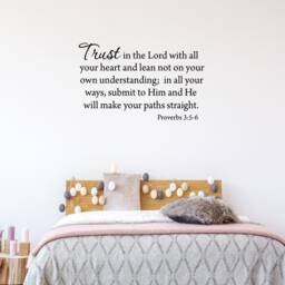 Trust in The Lord With All Your Heart #1 Version Lean Not On Own Understanding Bible Wall Decal Vwaq-2980 - thumbnail 1