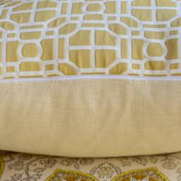 Gold Geometric Pillow Cover - Modern Yellow Print, Trend Fabric - thumbnail 2