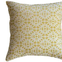 Gold Geometric Pillow Cover - Modern Yellow Print, Trend Fabric - thumbnail 3