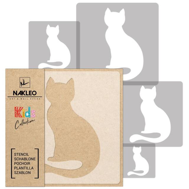 Cat Wall Stencil Set Reusable Plastic Template For Kids Decor - image 1