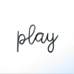 Play Wire Words Sign For Nursery Wall Art Decor, Playroom Girl Boy Safari Nursery Wall Child Kids Room Art Large Metal - thumbnail 2