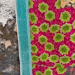 Handmade Cotton Kantha Quilt Reversible Block Print Patchwork Bohemian Bedding Throw - thumbnail 3