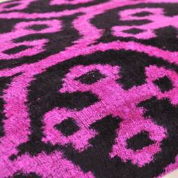 Handmade Purple Black Velvet Ikat Pillow Cover - thumbnail 4
