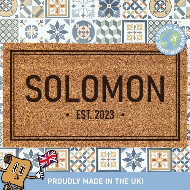Customized Family Realtor Door Mat, Personalized Name & Est Date New Home Closing Rug, Decor, Rug - image 1