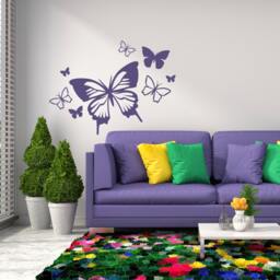 Butterflies Removable Vinyl Wall Decal Stickers Home Decor Art - thumbnail 1