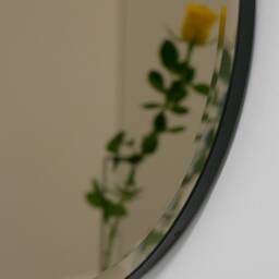 Orbis??? Bevelled Bronze Tinted Contemporary Round Mirror With Black Frame - Large, Xl - thumbnail 2