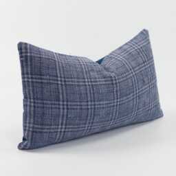 Indigo Hemp Lumbar Pillow Cover - Handwoven Rustic Hill Tribe Batik - thumbnail 3