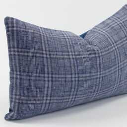 Indigo Hemp Lumbar Pillow Cover - Handwoven Rustic Hill Tribe Batik - thumbnail 4
