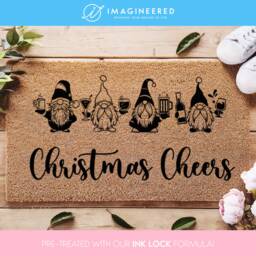 Christmas Cheers Gnome Doormat - Funny Door Mat Gifts Gift For Her Mum Mom Drinks - thumbnail 1