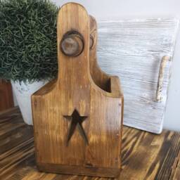 Toilet Roll Holder, Quirky Loo Roll, Wooden Rack, Bathroom Accessories, Star - thumbnail 2