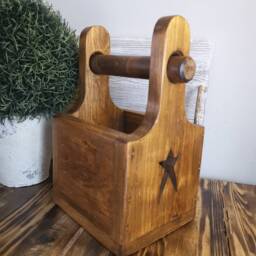 Toilet Roll Holder, Quirky Loo Roll, Wooden Rack, Bathroom Accessories, Star - thumbnail 3