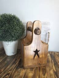 Toilet Roll Holder, Quirky Loo Roll, Wooden Rack, Bathroom Accessories, Star - thumbnail 1