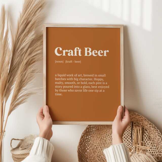 Craft Beer Definition Print - Funny Lover Gift Home Bar Wall Art Brewery Decor Birthday Present For Him Pub & Man Cave - image 1