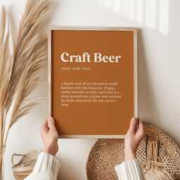 Craft Beer Definition Print - Funny Lover Gift Home Bar Wall Art Brewery Decor Birthday Present For Him Pub & Man Cave - thumbnail 1