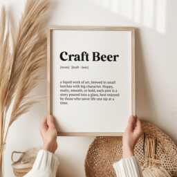 Craft Beer Definition Print - Funny Lover Gift Home Bar Wall Art Brewery Decor Birthday Present For Him Pub & Man Cave - thumbnail 2
