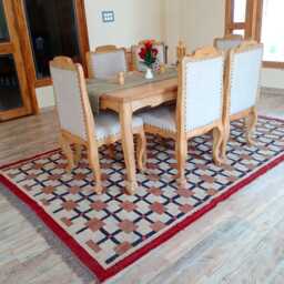 Handwoven Wool Jute Geometric Kilim Rug - Modern Pattern For Living Room, Bedroom - thumbnail 3