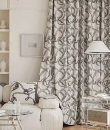 Cream, A Pair Of Chenille Curtains With Graffiti, Custom Thermal Curtain Panel, Living Room Bedroom Curtains, Made, Room Divider - thumbnail 1