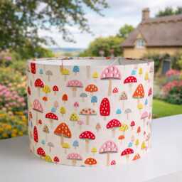 Lampshades in Cath Kidston Mini Mushrooms Fabric Handmade Free Delivery - thumbnail 3
