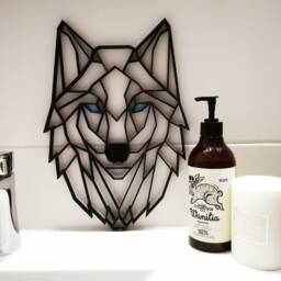 Geometric Wolf - Hanging Wall Art Decor Head Statue Wire Sculpture Figurine Animal Kids Room - thumbnail 4