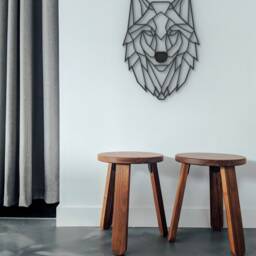 Geometric Wolf - Hanging Wall Art Decor Head Statue Wire Sculpture Figurine Animal Kids Room - thumbnail 2