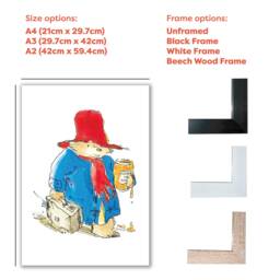 Paddington Bear Classic Print - Suitcase & Marmalade Illustration Wall Art - thumbnail 3