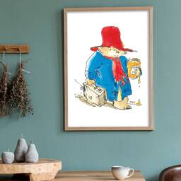 Paddington Bear Classic Print - Suitcase & Marmalade Illustration Wall Art - thumbnail 1