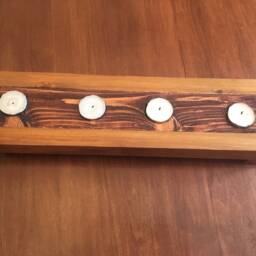 Wooden Tea Light Candle Holder - thumbnail 3