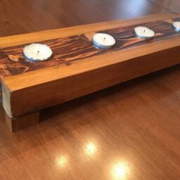 Wooden Tea Light Candle Holder - thumbnail 4