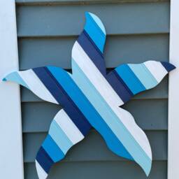 starfish Wall Art Reclaimed Wood Rustic Coastal Decor Beach House, Bead Board - thumbnail 3