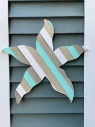 starfish Wall Art Reclaimed Wood Rustic Coastal Decor Beach House, Bead Board - thumbnail 1