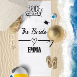 Personalised Beach Towel, Bride Squad Towels, Hen Do Pool Custom Swim Holiday Party - thumbnail 3