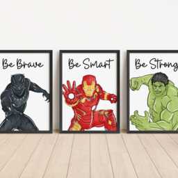 Superhero Affirmation Prints - Set Of 5 Boys Nursery Wall Art, Printed Or Framed - thumbnail 2