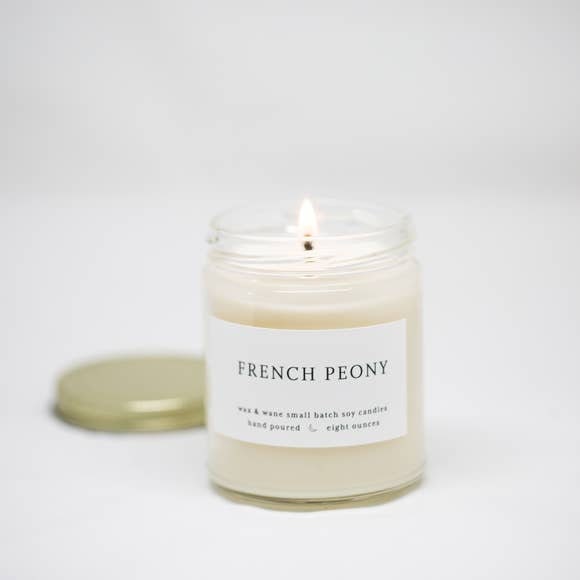 French Peony Soy Candle - Hand-Poured, Floral Scent, 8 Oz - image 1