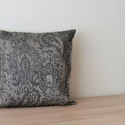 Black Linen Pillow Cover Damask Sofa Case Set Of 2 Accent Throw Decorative Cushion - thumbnail 3