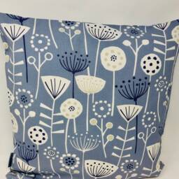 Scandi Blue Flower Cushion, Cushion Cover, Double Sided, Reversible, Duck Feather Pillow, Birthday Present, Letterbox Gift - thumbnail 2