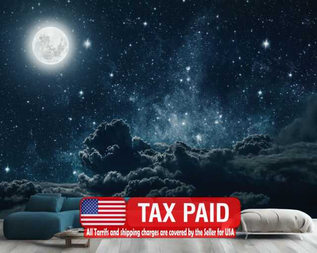 Night Sky Stars Wall Mural, Peel & Stick Wallpaper, Modern Art - image 1