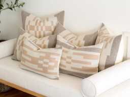 Sandhills Wool Pillow Cover, Cream & Tan Southwestern Cover - Ready To Ship