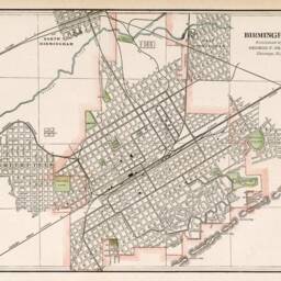 Map Of Birmingham - Alabama - Old Map Fine Reproduction, Available On Canvas Or Paper - thumbnail 2