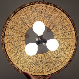 Hand Woven Paper Rope Pendant Light Custom Colors - thumbnail 2