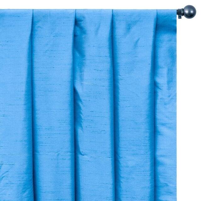 Light Blue Art Silk Curtain Panels, Faux Curtains - Rod Pocket, Grommet, Box Pleat, Three Pinch Tab Top & Plain Ring Top - image 1