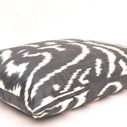 Black Ikat Pillow Cover, Handloom Woven, Decorative Cushion - 14x23 Inches - thumbnail 2