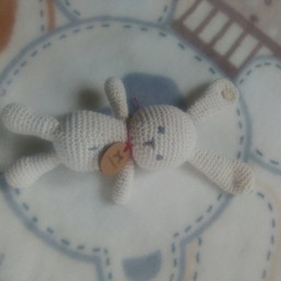 Organic Crochet Bunny Toy, Handmade Cotton Amigurumi, Baby Gift - thumbnail 4