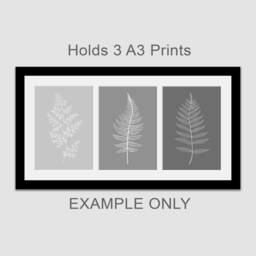 Large Multi Photo Frame To Hold 3 A3 Prints Or Photos in A 33mm Black Wooden - thumbnail 3