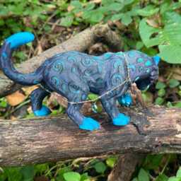 Sapphire Jewelled Panther 3D Printed Figure 20cm X 9cm 8cm - thumbnail 2