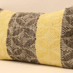 Vintage Turkish Kilim Pillow Cover, 12x20, Boho Throw - thumbnail 3